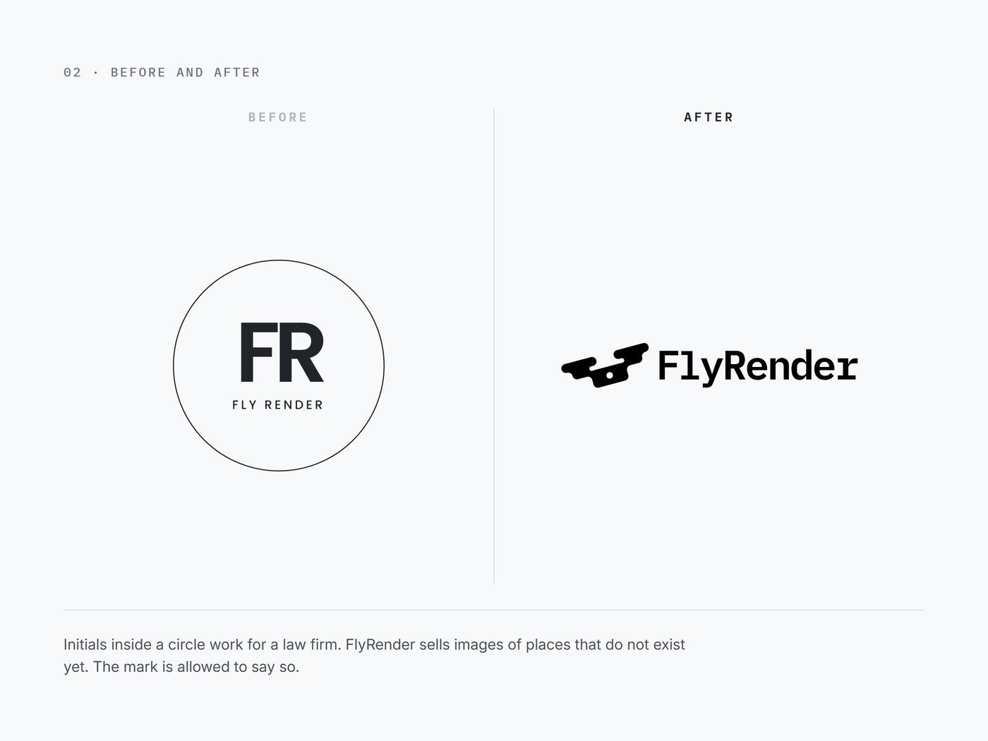 FlyRender, Logo, vorher und nachher